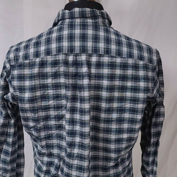 RALPH LAUREN Mens Medium Green Blue Plaid Classic Fit Long Sleeve Button Shirt - Picture 7 of 10